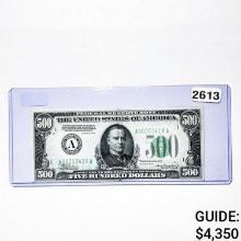 1934 $500 Federal Reserve Note- Bank of Boston