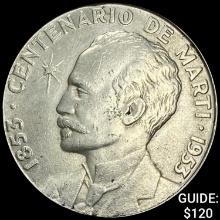 1953 Cuba Silver Peso .77oz CLOSELY UNCIRCULATED