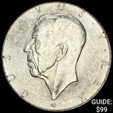 1938 Sweden Silver 2 Kroner UNCIRCULATED