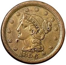 1856 Braided Hair Large Cent XF