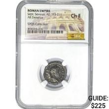 Roman Sept. Severus, AD 193-211 Silver Denarius NGC Ch F