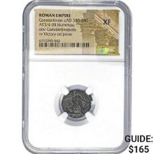 Roman Constantinian cAD 330-340 AE3/4 BI Nummus NGC XF