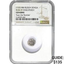 [1533-84] Russia Denga Ivan IV NGC GENUINE