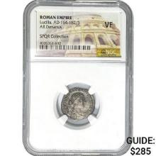 Roman Lucilla, AD 164-182/3 Silver Denarius NGC VF