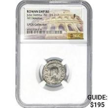 Roman Julia Domna, AD 193-217 Silver Denarius NGC F