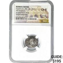 Roman Faustina Sr. AD 138-140/1 Silver Denarius NGC Ch F