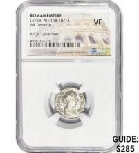 Roman Lucilla, AD 164-182/3 Silver Denarius NGC VF