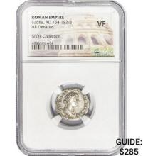 Roman Lucilla, AD 164-182/3 Silver Denarius NGC VF