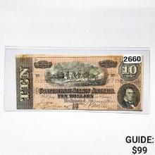 1864 $10 Confederate States of America Note