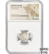 Roman Sept. Severus, AD 193-211 Silver Denarius NGC F