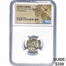 Roman Sept. Severus, AD 193-211 Silver Denarius NGC XF