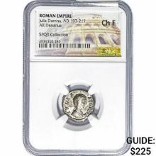 Roman Julia Domna, AD 193-217 Silver Denarius NGC Ch F