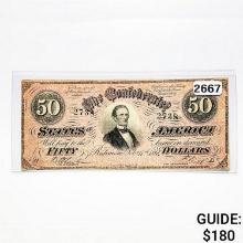 1864 $50 Confederate States of America Note