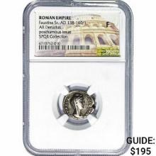Roman Faustina Sr. AD 138-140/1 Silver Denarius NGC F