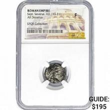 Roman Sept. Severus, AD 193-211 Silver Denarius NGC F