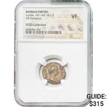 Roman Lucilla, AD 164-182/3 Silver Denarius NGC VF
