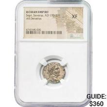 Roman Sept. Severus, AD 193-211 Silver Denarius NGC XF