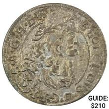 1693 Austria Silver 3 Kreuzer Leopold I CLOSELY UNCIRCULATED