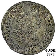 1681 Austria Silver 3 Kreuzer Leopold I UNCIRCULATED