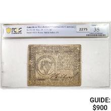 1775 $8 American Revolution/Continental Currency