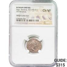 Roman Sept. Severus, AD 193-211 Silver Denarius NGC Ch VF