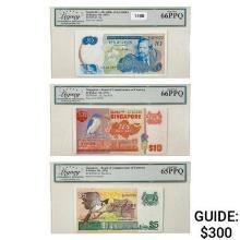 [3] 1976 Singapore/Seychelles Banknote Currency Legacy