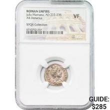 Roman Julia Mamaea AD 222-235 Silver Denarius NGC VF