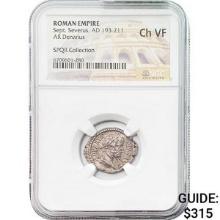 Roman Sept. Severus, AD 193-211 Silver Denarius NGC Ch VF