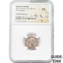 Roman Sept. Severus, AD 193-211 Silver Denarius NGC XF