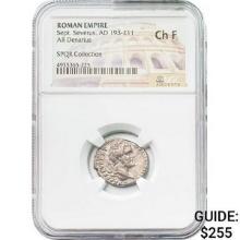 Roman Sept. Severus, AD 193-211 Silver Denarius NGC Ch F