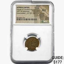 Roman Vespasian, AD 69-79 Silver Denarius NGC F