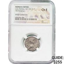 Roman Julia Domna, AD 193-217 Silver Denarius NGC Ch F