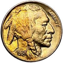 1938-D Toned Buffalo Nickel Ch BU