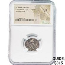 Roman Commodus, AD 177-192 Silver Denarius NGC VF