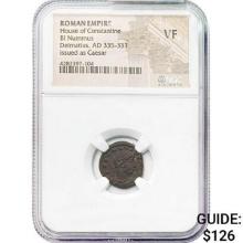 Roman Delmatius, AD 335-337 BI Nummus NGC VF