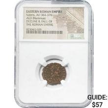 East Roman Valens, AD 364-378 AE3 Nummus NGC