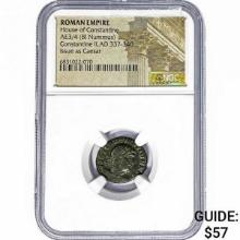 Roman Constantine II, AD 337-340 AE3/4 BI Nummus NGC