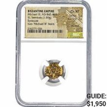 AD 842-867 Byzantine .051oz Gold Semissis NGC Ch XF