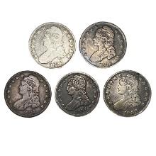 1826-1837 Capped Bust Half Dollar Lot [5 Coins]