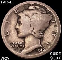 1916-D Mercury Dime LIGHTLY CIRCULATED