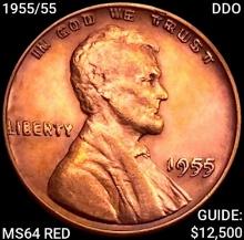 1955/55 DDO Wheat Cent CHOICE BU RD