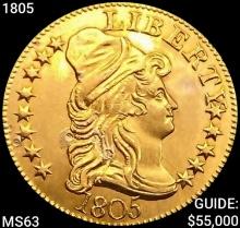 1805 $5 Gold Half Eagle CHOICE BU
