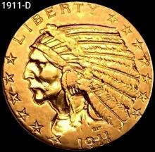 1911-D $5 Gold Half Eagle