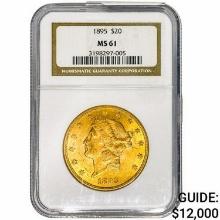 1895 $20 Gold Double Eagle NGC MS61