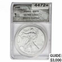 1996 Silver Eagle ANACS MS70