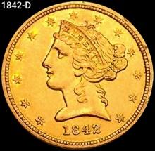 1842-D $5 Gold Half Eagle