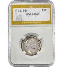 1916-D Barber Quarter PGA MS64