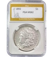 1892 Morgan Silver Dollar PGA MS62