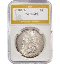 1883-O Morgan Silver Dollar PGA MS66