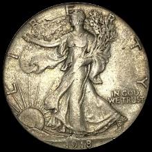 1918-S Silver Walking Liberty Half Dollar LIGHTLY CIRCULATED